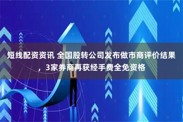 短线配资资讯 全国股转公司发布做市商评价结果，3家券商再获经手费全免资格